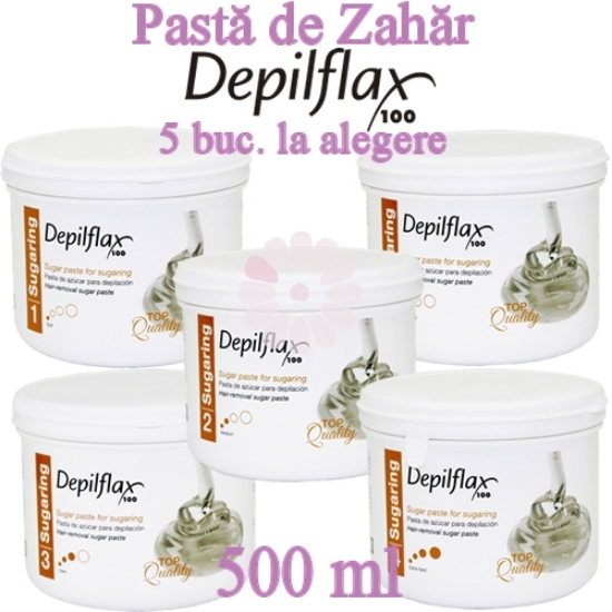 Imagine 5 Buc LA ALEGERE - Pasta de Zahar 500ml - Depilflax