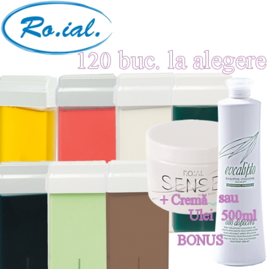 Imagine 120Buc LA ALEGERE - Rezerva ceara epilat de unica folosinta la 100ml - ROIAL + 1 Crema sau Ulei 500ml Gratuit