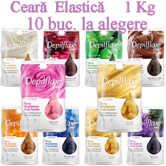 Imagine 10 Buc LA ALEGERE - Ceara elastica 1kg - Depilflax