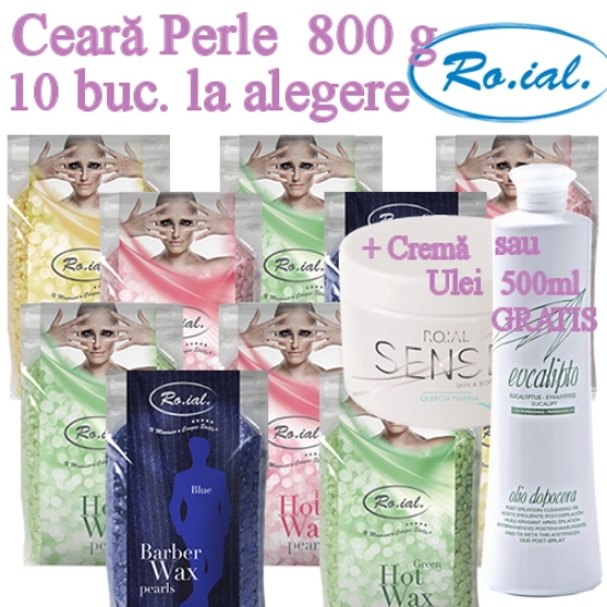 Imagine 10 Buc LA ALEGERE - Ceara perle fierbinte 800g extra elastica - ROIAL + 1 Crema sau Ulei 500ml Gratuit