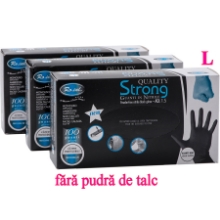 Manusi nitril negre fara pudra 100buc L - ROIAL