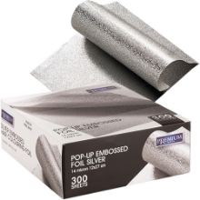 Imagine Folie aluminiu POP-UP Embosata 12x27cm Argintie 300buc - PREMIUM