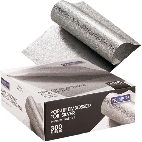 Imagine Folie aluminiu POP-UP Embosata 12x27cm Argintie 300buc - PREMIUM