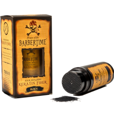 Pudra fibre din keratina pentru par - Negru - BARBERTIME