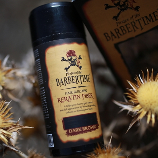 Imagine Pudra fibre din keratina pentru par rar - Maro inchis - BARBERTIME