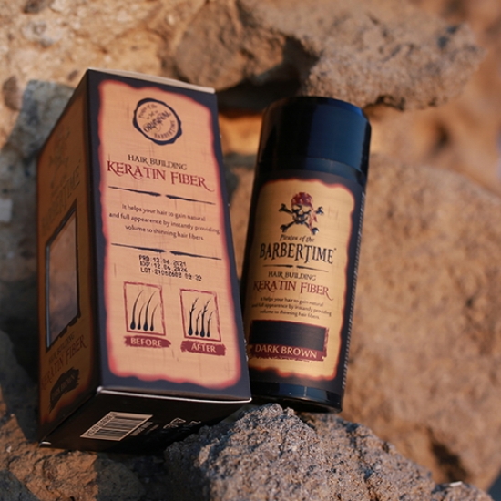 Imagine Pudra fibre din keratina pentru par rar - Maro inchis - BARBERTIME