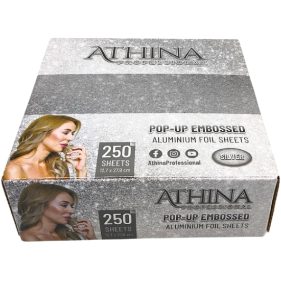 Imagine Folie aluminiu POP-UP Embosata 12,7 x 27,9cm ARGINTIE 250buc - ATHINA
