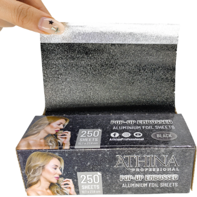 Folie aluminiu POP-UP Embosata 12,7 x 27,9cm NEAGRA 250buc - ATHINA
