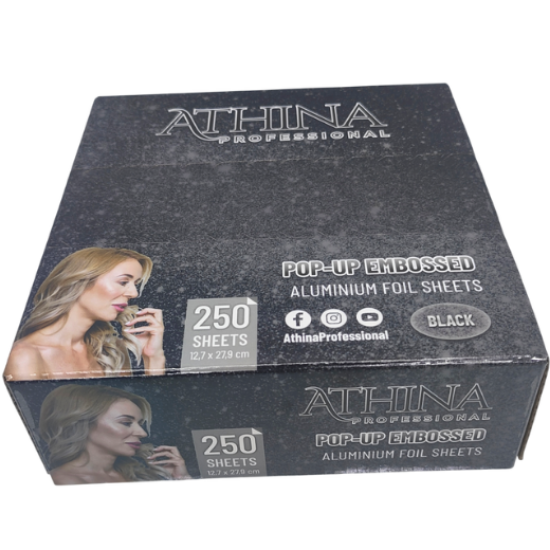 Imagine Folie aluminiu POP-UP Embosata 12,7 x 27,9cm NEAGRA 250buc - ATHINA