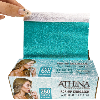 Folie aluminiu POP-UP Embosata 12,7 x 27,9cm TURQOUISE 250buc - ATHINA