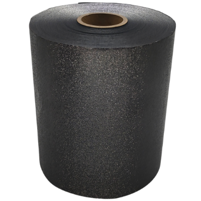 Folie aluminiu Embosata 12,7cm x 100metri NEAGRA cu cutter - ATHINA Folie aluminiu Embosata 12,7cm x 100metri NEAGRA cu cutter - ATHINA