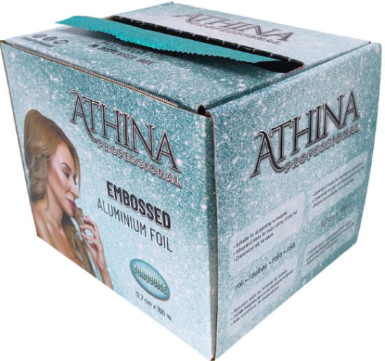 Imagine Folie aluminiu Embosata 12,7cm x 100metri TURQOUISE cu cutter - ATHINA
