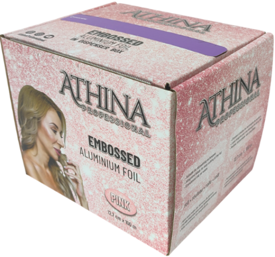 Imagine Folie aluminiu Embosata 12,7cm x 100metri ROZ cu cutter - ATHINA
